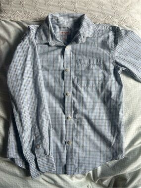 Cat & Jack Light Blue and White Checked Button-Down Shirt